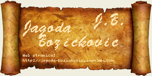 Jagoda Božičković vizit kartica